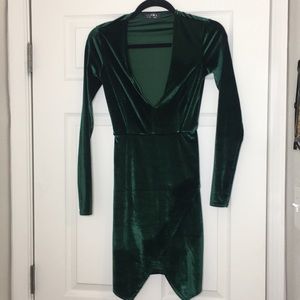 Velvet emerald green dress